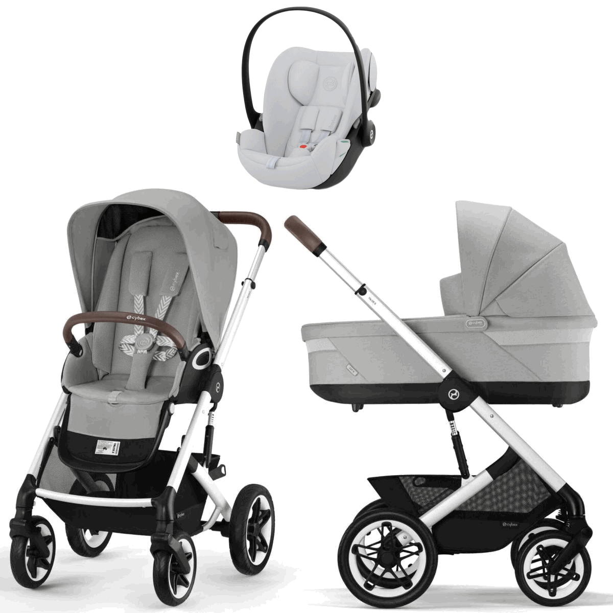 Коляска Cybex Talos S Lux SLV complete Cloud G Fog Grey 3 в 1 Stone Grey с дождевиками