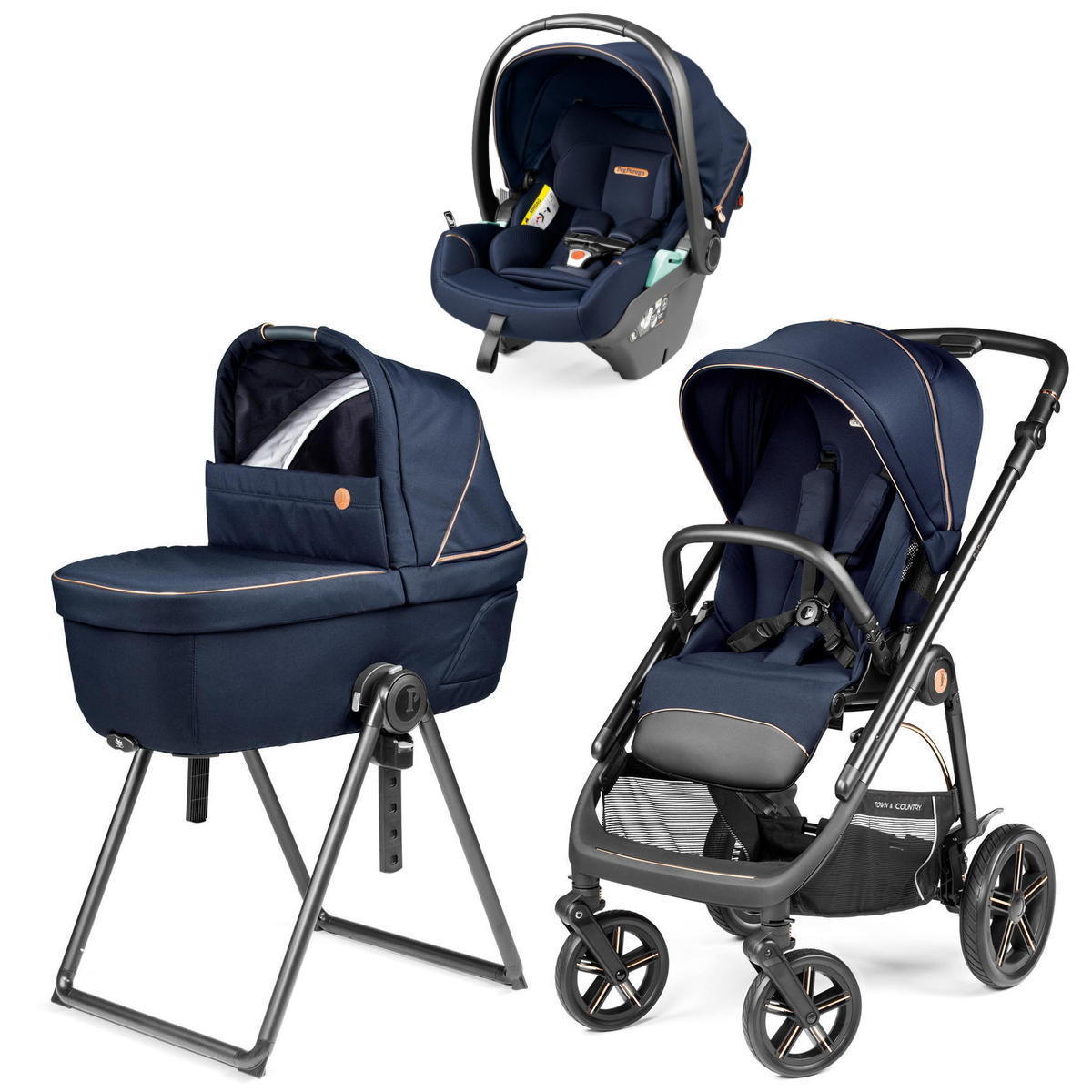 Коляска Peg Perego Veloce TC New Belvedere Lounge 3 в 1 Blue Shine