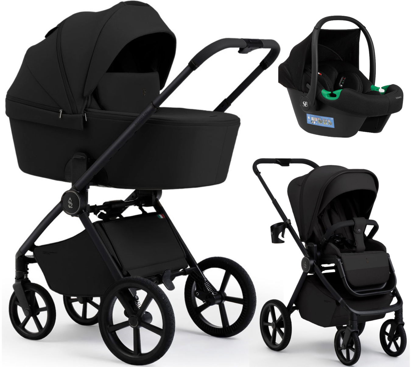Коляска 3 в 1 Sweet Baby SBL Elegante Pro + автокресло Elegante Plus Black