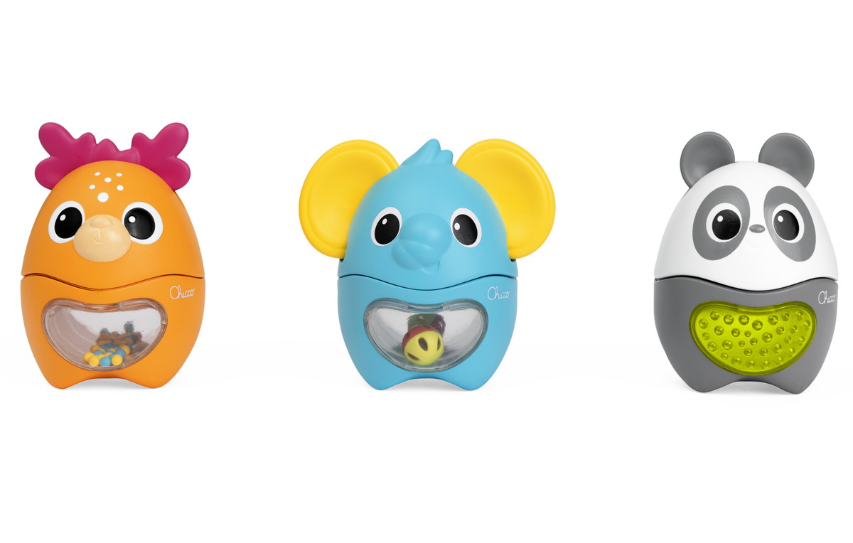 Игрушка-пирамидка Chicco Весёлые животные 3 в 1