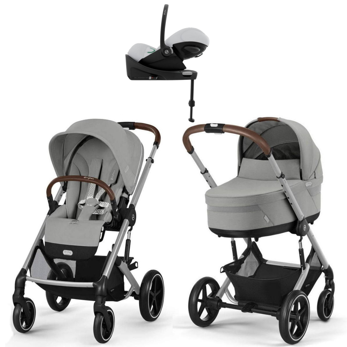 Коляска Cybex Balios S Lux SLV complete Cloud G Fog Grey Base G 4 в 1 Stone Grey с дождевиками