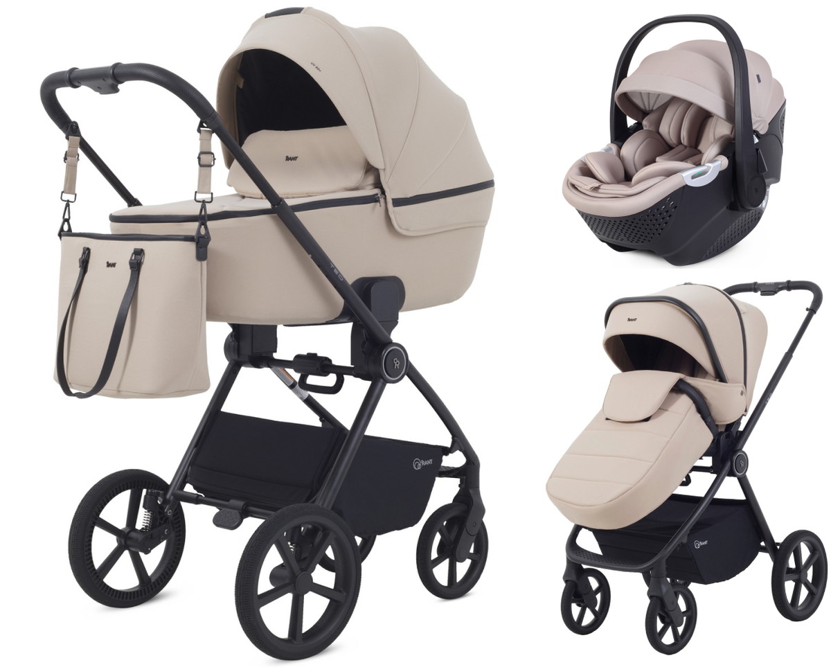 Детская коляска Rant Teo Soft 3 в 1 с автокреслом Aster Zero Beige Beige