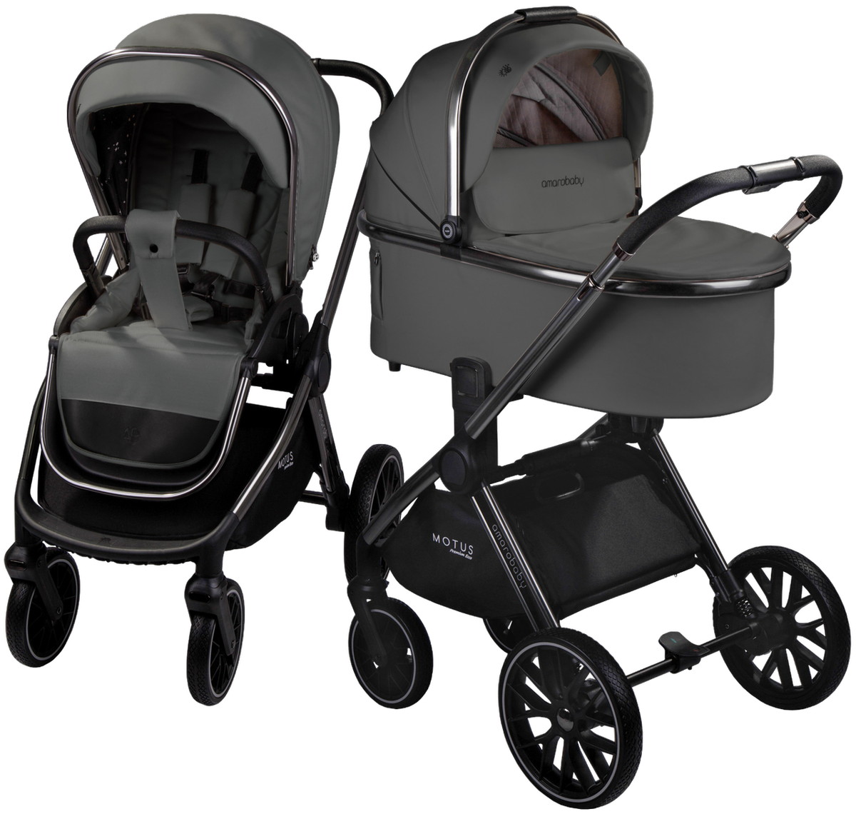 Детская коляска AmaroBaby Motus Premium Ecco 2 в 1 серый