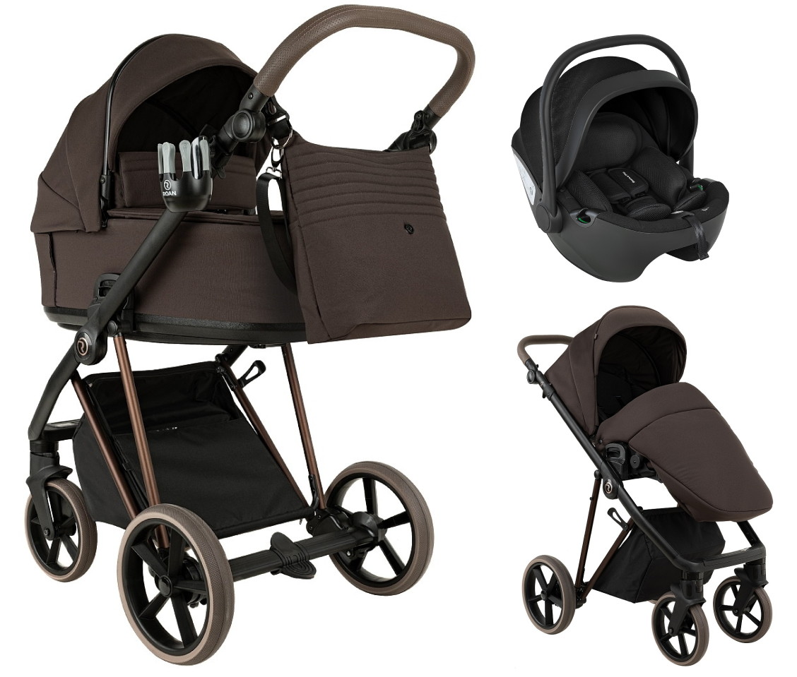 Детская коляска Roan Sol Vintage Luxury 2.0 3 в 1 с автокреслом Pituso Baesa Pro Black VIN 04/TC Turkish Coffe/Bronze/руч.Cappuccino