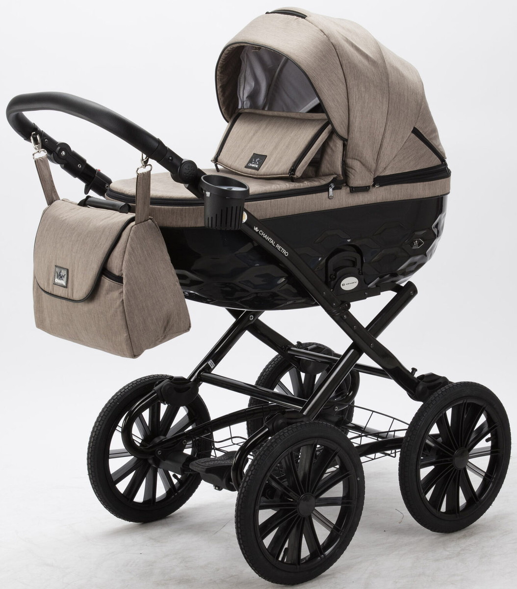Детская коляска Adamex Chantal Retro 2 в 1 C205 (тем. бежевый)