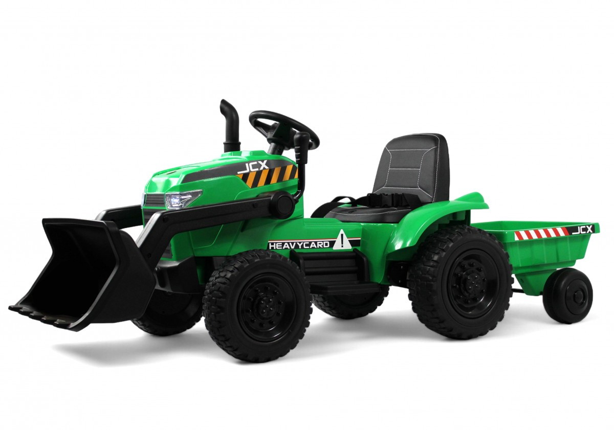 Детский электромобиль RiverToys трактор-погрузчик T333TT зеленый