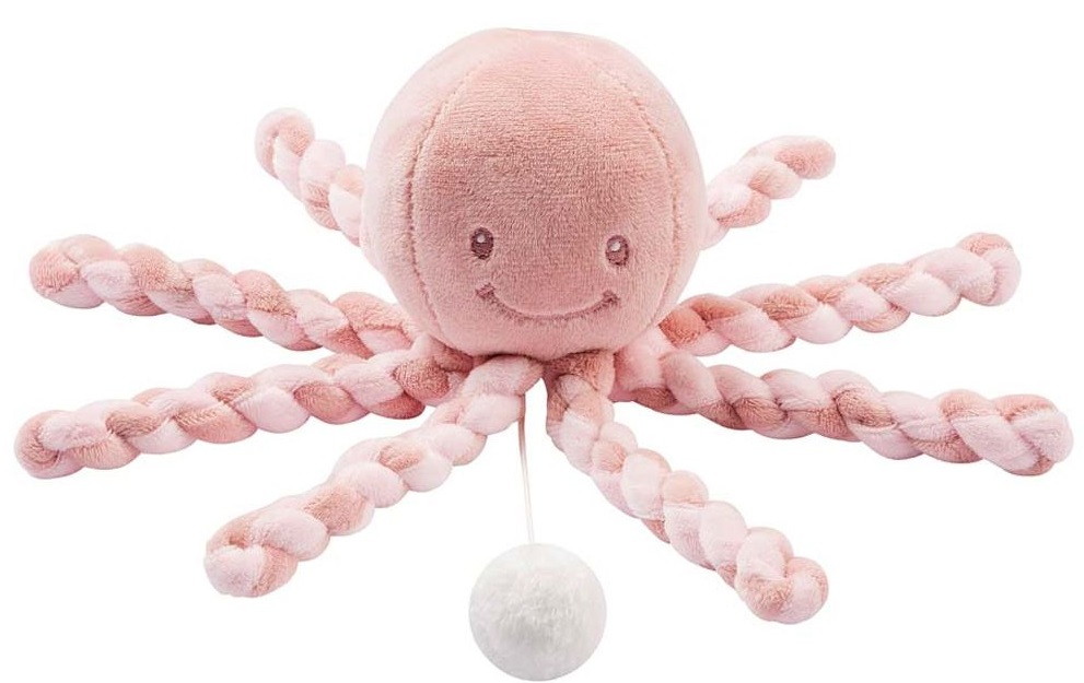 Игрушка мягкая Nattou Musical Soft toy Lapidou Octopus old pink/light pink музыкальная 877596