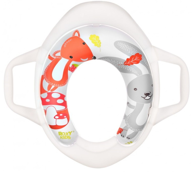 Накладка для унитаза Roxy-Kids с ручками в стороны, с рисунком лесная сказка