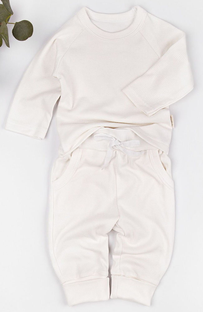 Комплект AmaroBaby Fashion кофточка и штанишки молочный 62