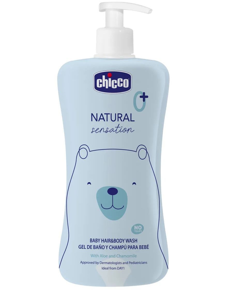 Средство Chicco Natural Sensation для мытья волос и тела без слез 500 мл