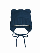 Шапочка вязаная AmaroBaby Pure Love Bear с подкладом синий 40