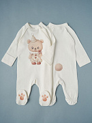 Комбинезон на молнии Little Star 0208 мишка - циркач, крем 56