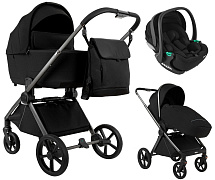 Детская коляска Pituso Teffy 3 в 1 с автокреслом Baesa Black Caviar Black/Graphite
