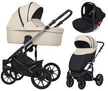Детская коляска Riko Nano Thermo Ecco 3 в 1 с автокреслом Rant Cruise Black 03 Ivory beige (бежевый)