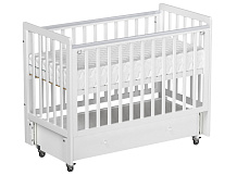 Кроватка Antemi Classic Sleep с маятником и ящиком НИК 22б Белый