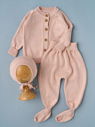 Кофточка, ползунки, чепчик Little Star Вышивка 80034-3 (ЧЗ-мз) кораллово-розовый 56