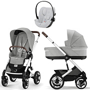 Коляска Cybex Talos S Lux SLV complete Cloud G Fog Grey 3 в 1 Stone Grey с дождевиками