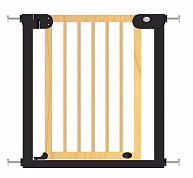 Барьер-калитка для дверного проема BabySafe (75-85 cm) XY-006 черн металл+нат дерево