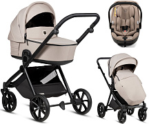 Детская коляска Tutis Mio 3 Plus Essential New 3 в 1 с автокреслом Beno Beige 1622611 Moon Rock