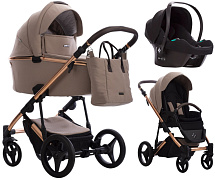 Детская коляска Bebetto Loren Stella 3 в 1 с автокреслом Avionaut Cosmo 04 бежевый