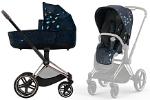 Коляска 2 в 1 Cybex Priam IV Rosegold Jewels of Nature