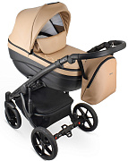 Детская коляска Bexa Ideal Eco 2 в 1 IE03 черный+т.бежевая кожа