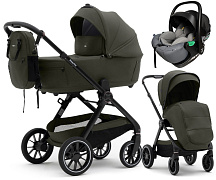Коляска Agex Prima Pro 3 в 1 с автокреслом i-Safe Grey APF664 Green (Зеленый)