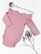 Боди AmaroBaby Fashion с длинным рукавом с рюшами ЧЗ розовый 62