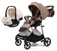 Прогулочная коляска Peppy Amici с автокреслом Verona Beige Latte рама Beige