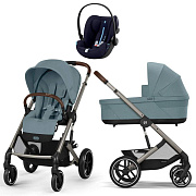 Коляска Cybex Balios S Lux TPE 2025 Cloud G i-Size Ocean Blue Plus 3 в 1 Stormy Blue