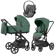 Коляска Carrello Alfa CRL-6522 2025 Cybex Cloud G i-Size Lava Grey 3 в 1 Meadow Green