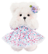 Мягкая игрушка TeddyTales Lina Медведь Незабудка пудинговый цвет с костюмом XS 15 см TT895132