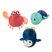 Игрушки для ванной Roxy-Kids заводные 3 шт RWIN-002 черепаха, краб, пингвин