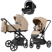 Коляска Carrello Alfa CRL-6522 2025 Nova DK791 Grey Line 3 в 1 Natural Beige