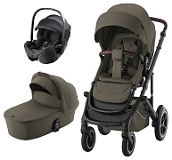 Коляска 3 в 1 Britax Roemer Smile 5Z LUX + автокресло Baby-Safe PRO Classic Deep Black Urban Olive
