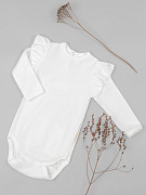 Боди AmaroBaby Fashion с длинным рукавом с рюшами молочный 62