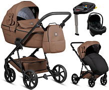 Детская коляска Tutis Viva 6 Plus Teddy 4 в 1 с автокреслом Elo Lux EduSky Black и базой 1612110 Biscuit