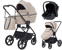 Детская коляска Rant Teo Soft 3 в 1 с автокреслом Miro Black Beige