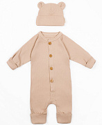 Комбинезон AmaroBaby Fashion с шапочкой бежевый 86