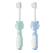 Зубная щетка для детей Roxy-Kids Мишка ультрамягкая 2 шт RTB-010-MB Минт+Голубой
