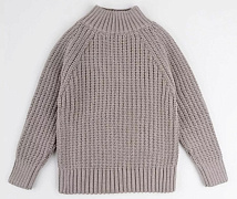 Свитер вязаный детский Amarobaby Warm с высокой горловиной коричневый 92