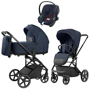 Коляска Carrello Alfa CRL-6522 2025 Cybex Aton B2 i-Size Bay Blue 3 в 1 Denim Blue