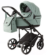 Детская коляска Adamex Locco Light Deluxe 3 в 1 LL-SA20 (СЕРО-ЗЕЛЕН. КОЖА)