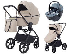 Детская коляска Rant Teo Soft 3 в 1 с автокреслом Aster Zero Graphite Beige
