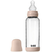 Стеклянная бутылочка Bibs для кормления с силиконовой соской, средний поток, 240 мл 50201244 Blush