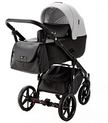 Детская коляска Adamex Nola Deluxe 3 в 1 N-SD107 (СВ.СЕР.КОЖА + ЧЕРН.КОЖА)
