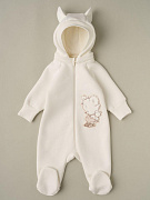 Комбинезон Little Star Мишка Малыш с отстегивающимся капюшоном футер с начесом 823015 (ЧЗ-мз) кремовый 74
