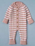 Комбинезон вязаный Little Star Косичка Полоска 83003 (ЧЗ-нк) розовый антик/белый 62