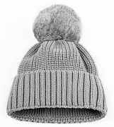 Шапочка вязаная с помпоном AmaroBaby Pure Love Muffin демисезонная серый 38