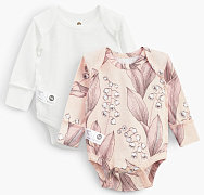 Боди с длинный рукавом Happy Baby 2 штуки milky&pink 62